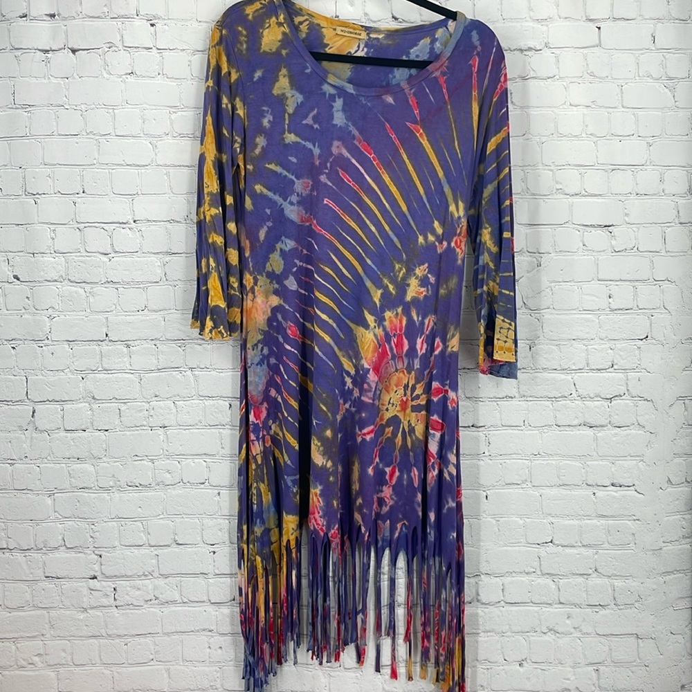 Made in Nepal 100% Viscose Tie Die Purple Windhorse S/M Hippie Bohemian Vacation
